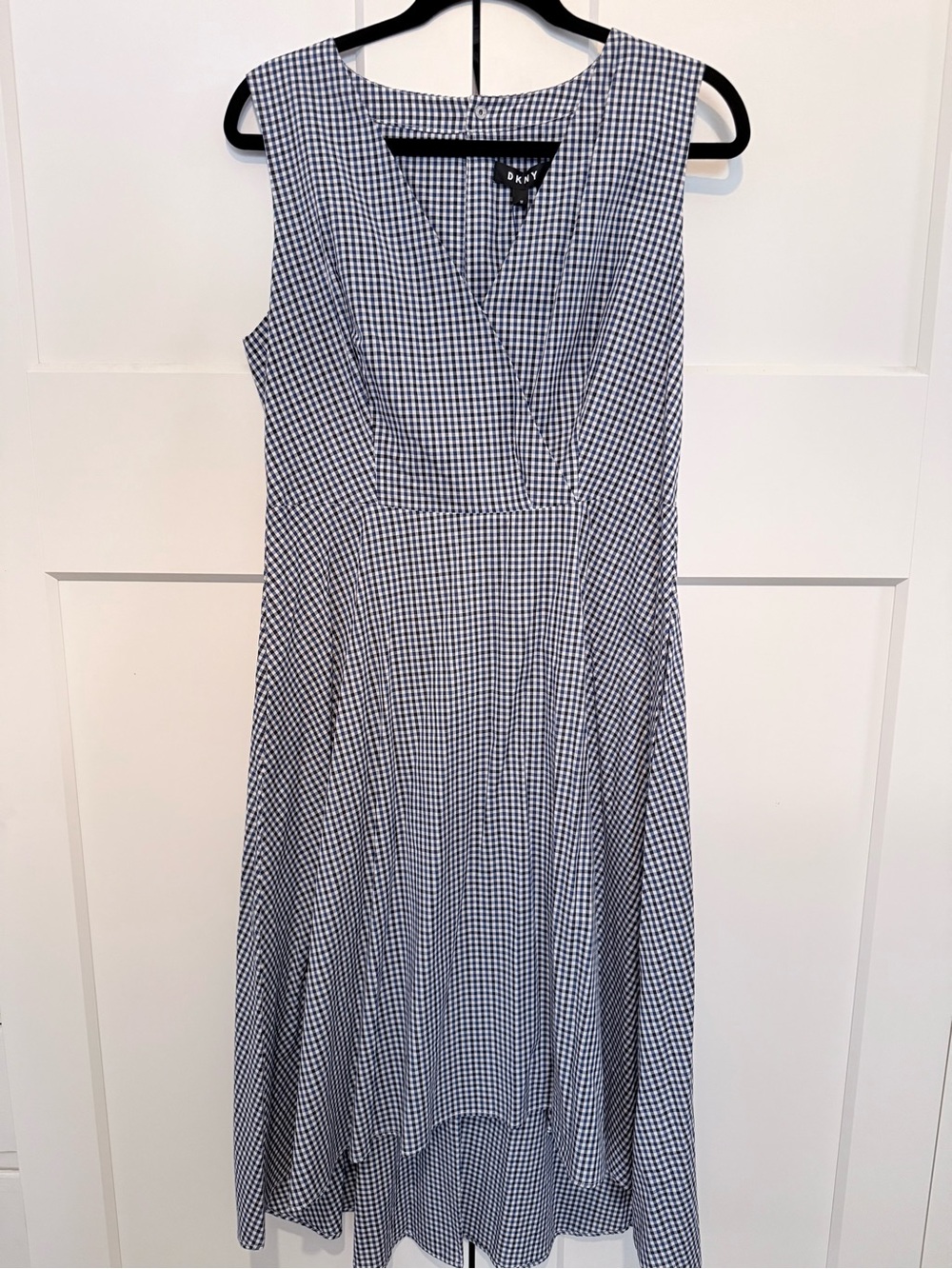 DKNY wrap Gingham plaid dress 10 - Picture 6 of 8